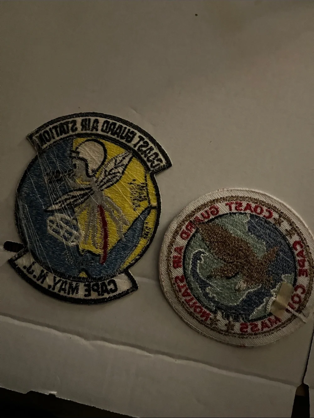 Coast Guard Air Station Embroidered Wall Patches - Blue & White